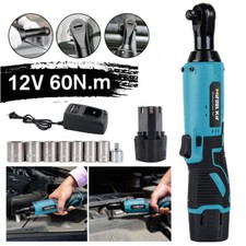 60Nm Akku Ratschenschrauber 3/8'' Elektrischer Ratschen Winkelschrauber +2 Akkus