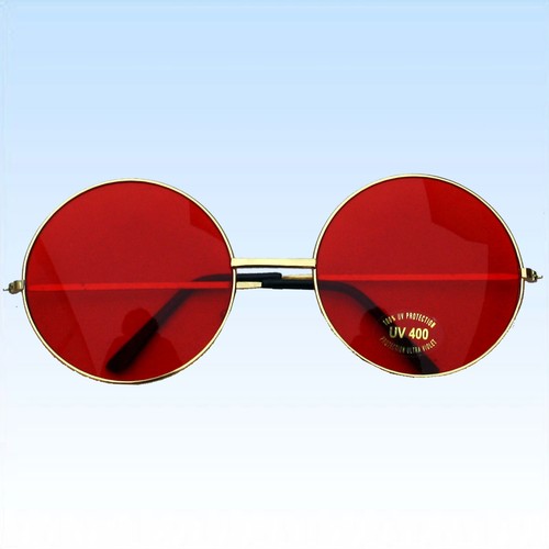 Große hippie brille - rot, Ø6cm