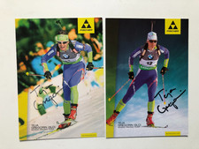 2  Biathlon Autogrammkarten  "
