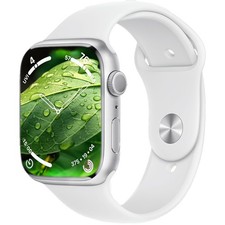 Apple Watch Series 8 Edelstahl 45 mm GPS + Cellular White - Sport Band *Wie Neu*