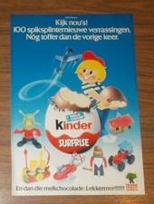 Seltene Werbung Ü-Ei Kinder Surprise Ferrero Maskottchen Altfiguren NL 1982