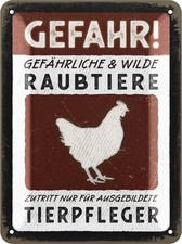 Retro blechschild vorsicht - retro,