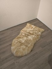 Kunstfell Teppich Beige Weiß Flauschig Weich Deko Teppich Lammfelloptik