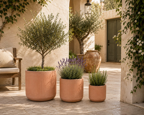 Terracotta blumentopf modern - terracotta,