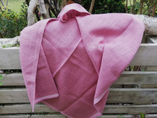 PICHLER Decke-mit Leinen--Tischdecke-Altrosa--grobgewebt--Top Z.