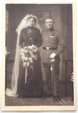 Hochzeitsfoto Kaiserreich 1. WK Offizier Säbel Helm und Eisernes Kreuz #670apc