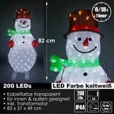XL LED Acryl Schneemann Figur