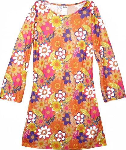 Damen flower power - kleid, mit