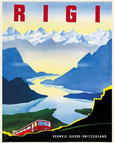 Rigi schweiz poster bergbahn - rigi,