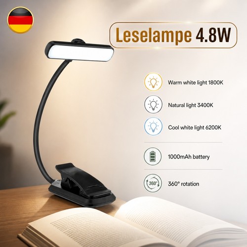 Leselampe led klemmleuchte usb - leselampe,