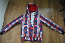 Brunotti Jense Skijacke Damen rot/weiß/lila Gr. L Winter Jacke Top kariert