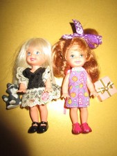 B-530) ZWEI ORIGINALE BARBIE SHELLY PÜPPCHEN MATTEL VOLL BEKLEIDET+TIER+GESCHENK