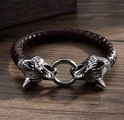 Armband wolfsköpfe wikinger - armband,
