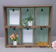 Wandregal Holz Infokasten Aufbewahrung Dekoration Regal 6 Fächer  P 238