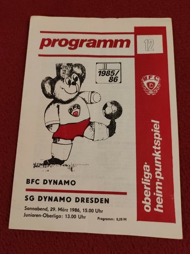 Programmheft bfc dynamo - dynamo, berlin