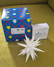 Hermuther Stern 13 cm weiß inkl. Netzteil Weihnachtsdeko Weihnachtsstern