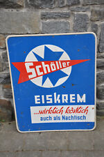 Altes Reklameschild 70er Jahre,Schöller Eiskrem,Werbung,Kiosk,Eisdiele,Gasthaus