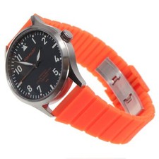 "Pop Pilot TPE x Fortis" Armbanduhr 42 mm, orange Miyota 2035 SC, Silikonarmband
