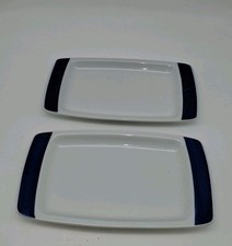 2 Servierplatte  Platten Teller Kahla Mitropa Geschirr Blauer Rand