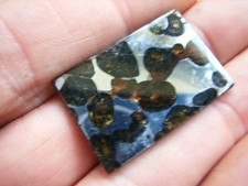 PALLASIT METEORIT Scheibe SEYMCHAN, Magadan, Russland, beide Seiten poliert