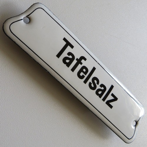 Tafelsalz antikes emailschild - tafelsalz,