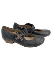 Remonte Ballerinas Damen Gr. 37 Schwarz Blumenmuster Cut-Outs