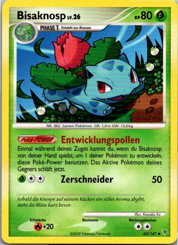 Pokémon bisaknosp 147 - bisaknosp, 62/147
