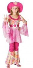 Mädchen Kostüm -Mangel- "Hippie" Schlager Outfit -Gr. 5-6 Jahre- Karneval