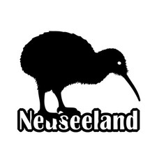  Neuseeland Kiwi - Aufkleber Auto Folie KFZ  New Zealand Vogel Sticker Schild