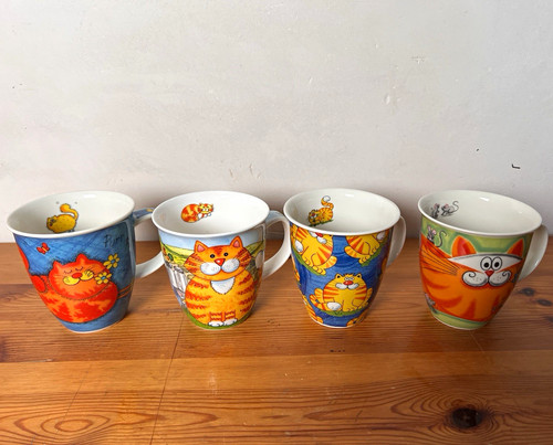 4er set keramik kaffeetassen - set, keramik-kaffeetassen