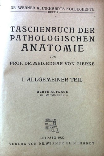 Taschenbuch der pathologischen