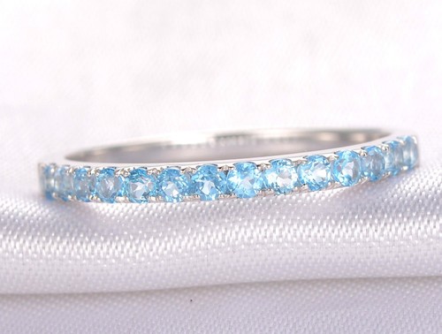 Natural blue topaz stapelring - natural,