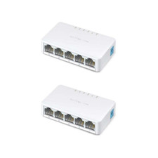 2er Mercusys MS105 Netzwerk Switch Unmanaged Fast Ethernet 5 Ports LAN Verteiler