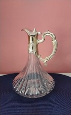 Antike Kristallkaraffe -Weinkaraffe mit Kristallglas mit Deckel-Jugendstil-