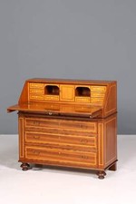 Edler Englischer Sekretär Schreibkommode echt Holz Schreibtisch Intarsien