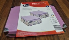 A4 Box 2er-Pack Box mit Deckel Dokumentenbox lila Rex 32x23x12 cm