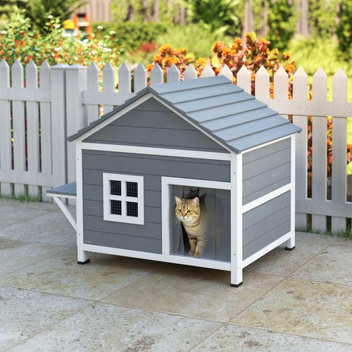 Pawhut katzenhaus aus - aus, holz