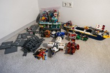 Lego Konvolut mit Bahnhof Schienen Schiff Fahrzeugen Figuren