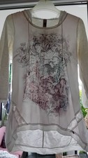 Tredy FASHIONSHIRT GR 36 weiß mit Alloverprint
