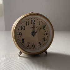 Eurovia Kleiner Wecker Gold Ca 50er Jahre D: 6,5 Cm Defekt Deko Uhr Vintage