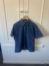 Vintage Paul Smith Hemd Herren Extra Large Blau Größe XL Kurzarm Pit 23” L27”