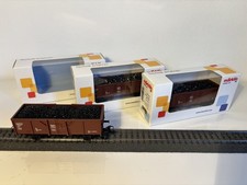3x Märklin H0 4431 Hochbordwagen mit Kohleladung, neuwertig