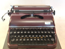 Reise Schreibmaschine Groma Chemnitz Sammler burgund weinrot Vintage Top Zustand
