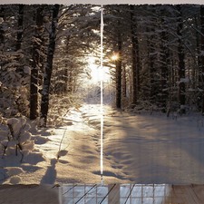 Winter Rustikale Gardine Weihnachten Schnee Wald