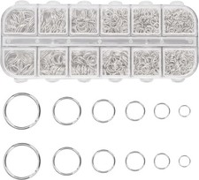 1200stück Offnen Biegeringe, 4mm 5mm 6mm 7mm 8mm 10mm Öffnen Ringe Springen, V