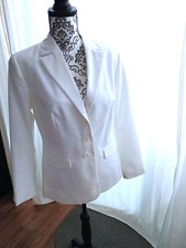Damen Blazer Sommer Anzugsblazer Business Büro Jacket Sakko Weiß Gr. 40 M Neu