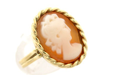 Größe 50,5 Ring 585 GOLD 14 Karat Gelbgold Gemme bague anello Goldring G1834/24