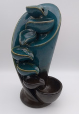 Porzellan Brunnen Wasserfall/ Wassersäule handgefertigt Vintage H-20 cm