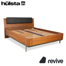 Hülsta Holz Bett Braun Leder Kopfteil 160x200 cm