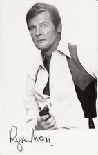 autogramm original SIGNIERT  ROGER MOORE 60 ZIGER JAHRE